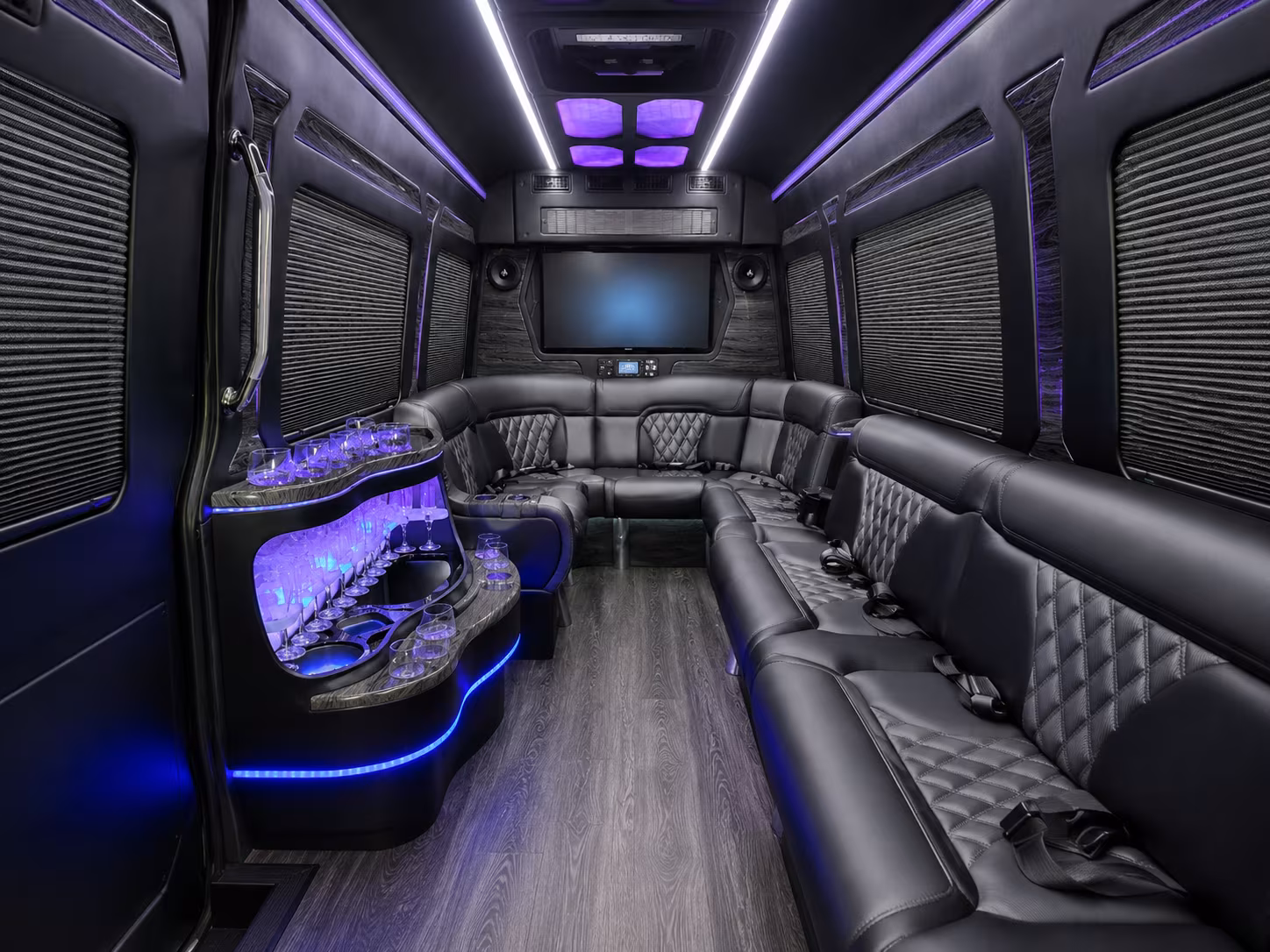 irvington 30 passenger party bus inside